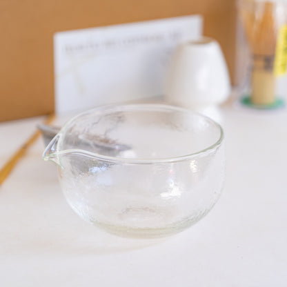 Transparent Glass Matcha Bowl With Spout (Chawan)